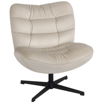 Fauteuil lounge TALIK tissu chenille grège