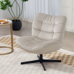 Fauteuil lounge TALIK tissu chenille grège