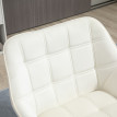 Fauteuil salon NAVIK bois et velours crème
