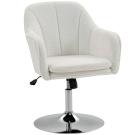 Fauteuil lounge LUIGI bouclette blanche