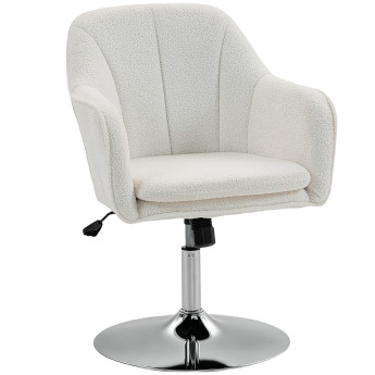 Fauteuil lounge LUIGI bouclette blanche