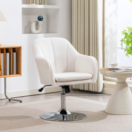 Fauteuil lounge LUIGI bouclette blanche