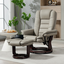 Fauteuil de relaxation avec repose-pieds ACIRA grège
