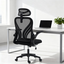 Chaise de bureau ergonomique TRAPANI noire