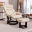 Fauteuil de relaxation ERCO beige clair effet bois wengé