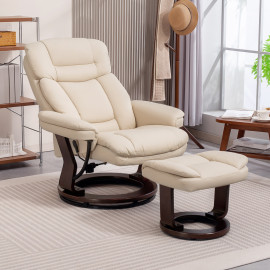 Fauteuil de relaxation ERCO beige clair effet bois wengé