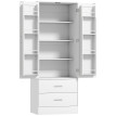 Buffet haut 2 portes BANGS effet bois et blanc
