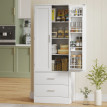 Buffet haut 2 portes BANGS effet bois et blanc