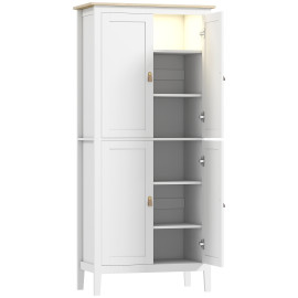 Armoire de cuisine lumineuse BLUFF effet bois clair et Led blancS