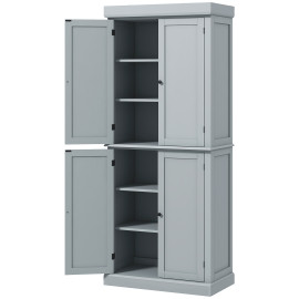 Buffet haut armoire de cuisine BAYTON gris