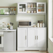 Buffet haut armoire de cuisine BREEZES blanc mat