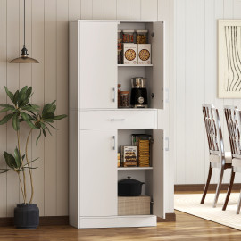 Buffet haut armoire de cuisine HURTY blanc mat