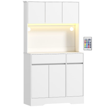 Buffet haut design LED NINETY blanc
