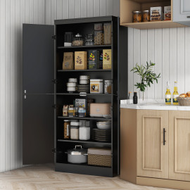 Buffet haut armoire de cuisine CUTAND noir