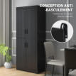 Buffet haut armoire de cuisine CUTAND noir
