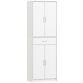 Buffet haut armoire de cuisine CARALO effet bois blanc