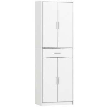 Buffet haut armoire de cuisine CARALO effet bois blanc