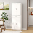 Buffet haut armoire de cuisine CARALO effet bois blanc