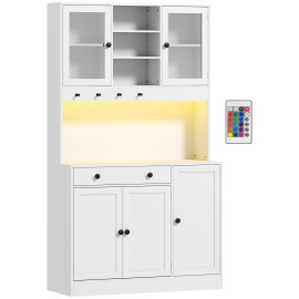 Buffet haut à LED multi-rangement WYOM noir et blanc