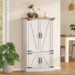 Buffet haut de cuisine LAHOMA effet bois clair et blanc