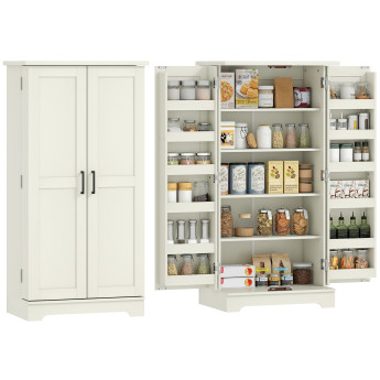 Buffet armoire de cuisine YOKA blanc crème