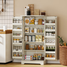 Buffet armoire de cuisine YOKA blanc crème