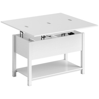 Table basse relevable extensible DEBAR effet bois blanc