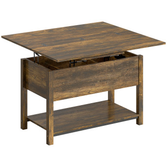 Table basse relevable extensible FANCY effet bois vieilli