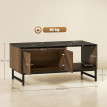 Table basse avec rangements ODDY marron et noire