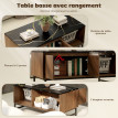 Table basse avec rangements ODDY marron et noire