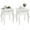 Lot de 2 tables d’appoint chevet pieds courbés TOPHY blanches
