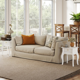 Lot de 2 tables d’appoint chevet pieds courbés TOPHY blanches