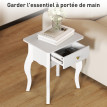 Lot de 2 tables d’appoint chevet pieds courbés TOPHY blanches