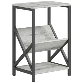 Table d’appoint bout de canapé TALLY bois gris foncé