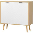 Buffet bas style nordique POMPY blanc et bois naturel