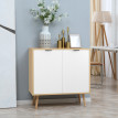 Buffet bas style nordique POMPY blanc et bois naturel