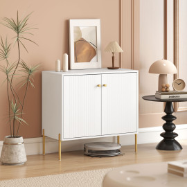 Buffet design 2 portes DERIK blanc et doré