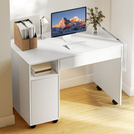Bureau informatique mobile LANCOY blanc