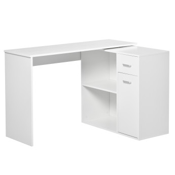 Bureau d’angle modulable avec rangements MATOO blanc