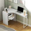 Bureau informatique d’angle multi-rangement ZABEL blanc