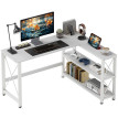 Bureau d’angle modulable multi-rangement LUIZA blanc