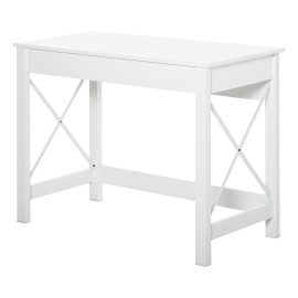Bureau moderne compact MALISYA blanc