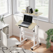 Bureau assis debout modulable LAMIAS naturel et blanc