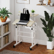Bureau assis debout modulable LAMIAS naturel et blanc