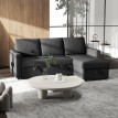 Canapé d’angle convertible avec coffre 3 places SLAMY noir