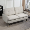 Canapé 2 places style art déco NANCY blanc cassé