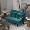 Canapé convertible 2 places 2 coussins CLUNY bleu canard