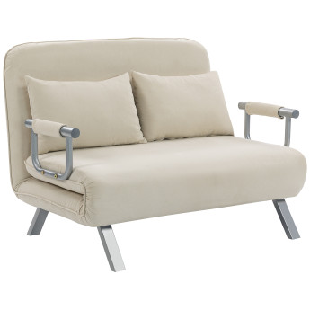Canapé convertible métal suède CANNY beige