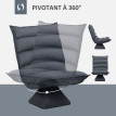 Fauteuil relax pivotant inclinable LOMPY anthracite