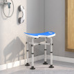 Tabouret de douche avec barre d’appui LABEY bleu et blanc